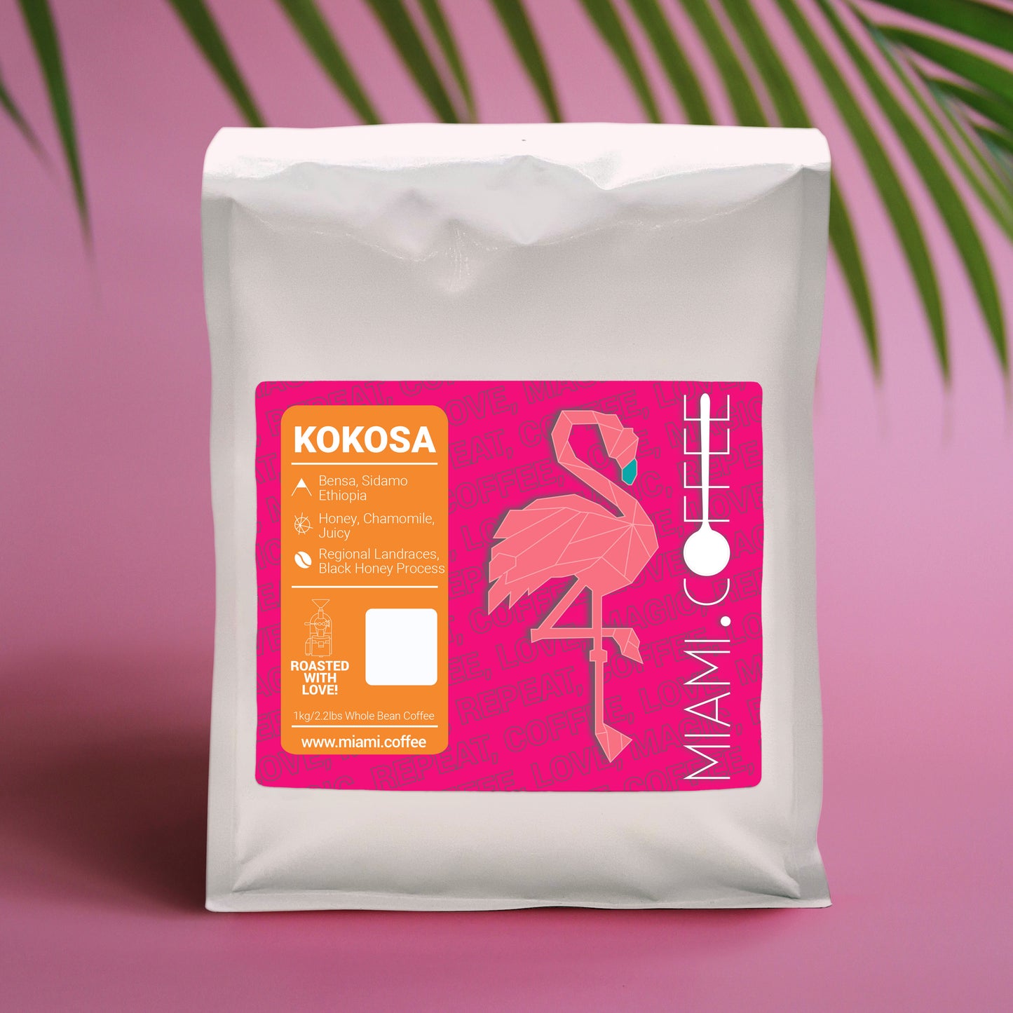 1KG bag Ethiopia Bensa Kokosa black honey processed regional landraces. Flavor descriptors: Honey, chamomile, juicy